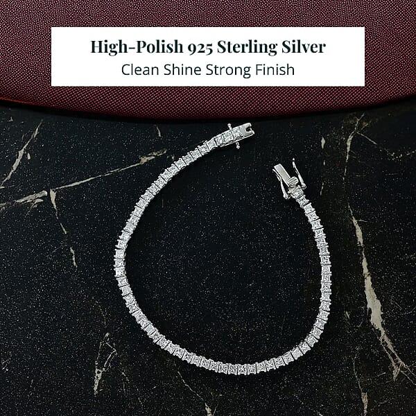 Shop Lc Luxuriant Lab Grown Diamond E-F VS 5.00 Ctw Classic Tennis Bracelet In Rhodium Over Sterling Silver (6.50 In)