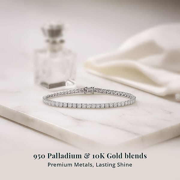 Shop Lc Luxuriant Lab Grown Diamond E-F VS 5.15 Ctw Tennis Bracelet In 950 Palladium And 10K White Gold (6.50 In)