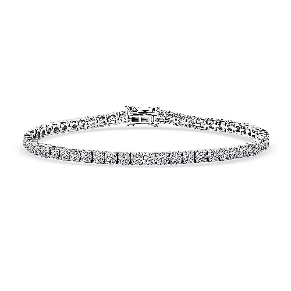 shop lc Luxuriant Lab Grown Diamond E-F VS 5.15 ctw Tennis Bracelet in 950 Palladium and 10K White Gold (6.50 In)