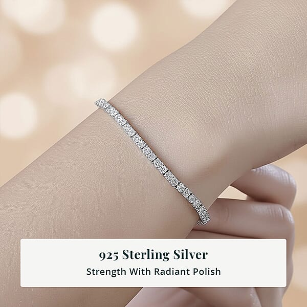 Shop Lc Luxuriant Lab Grown Diamond E-F VS 7.00 Ctw Tennis Bracelet In Rhodium Over Sterling Silver (6.50 In)