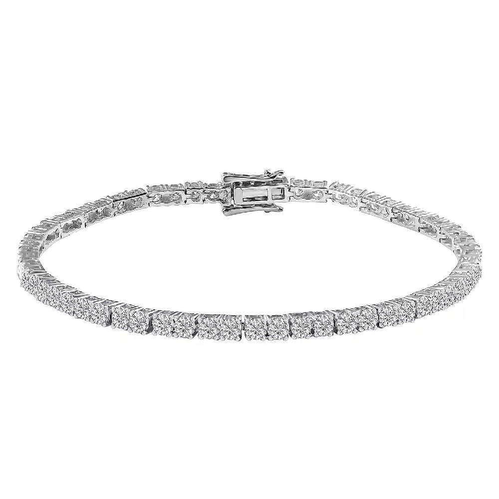 shop lc Luxuriant Lab Grown Diamond E-F VS 7.00 ctw Tennis Bracelet in Rhodium Over Sterling Silver (6.50 In)