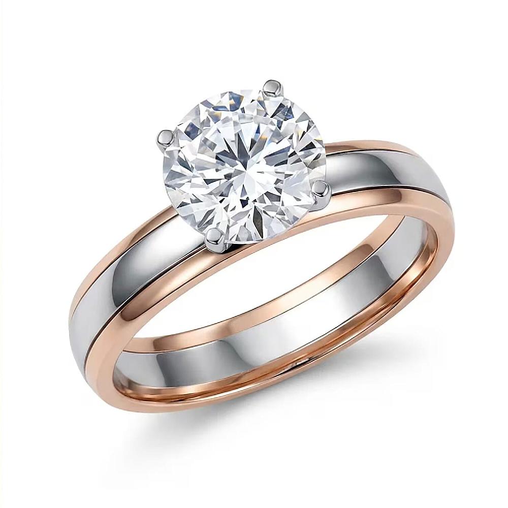 shop lc Luxuriant Lab Grown Diamond (E-F VS) Ring in 10K Rose Gold and 950 Platinum 2.00 ctw