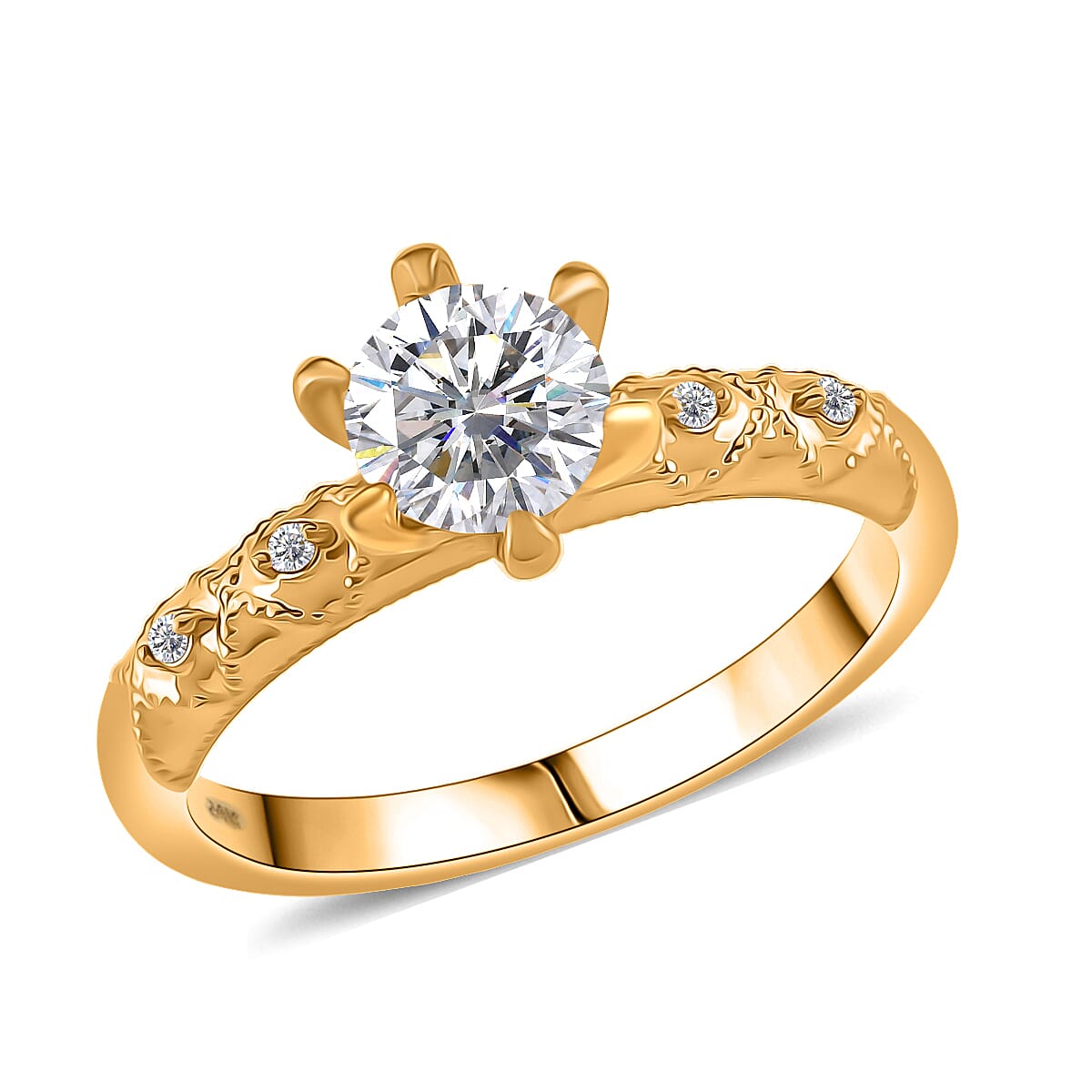 shop lc Luxuriant Lab Grown Diamond (E-F VS) Ring in 24K Yellow Gold 1.10 ctw