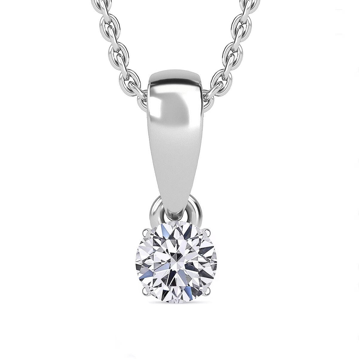shop lc Luxuriant Lab Grown Diamond E-F VS Solitaire 0.50 ctw Pendant Necklace in Rhodium Over Sterling Silver 20 Inches