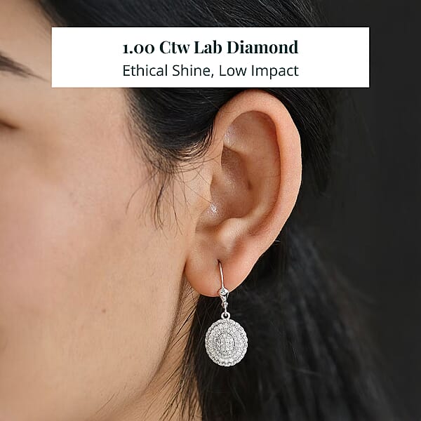 Shop Lc Luxuriant Lab Grown Diamond Earrings In Rhodium Over Sterling Silver 1.00 Ctw