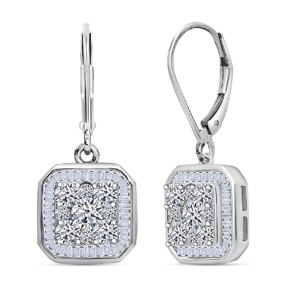 shop lc Luxuriant Lab Grown Diamond Earrings in Rhodium Over Sterling Silver 2.00 ctw