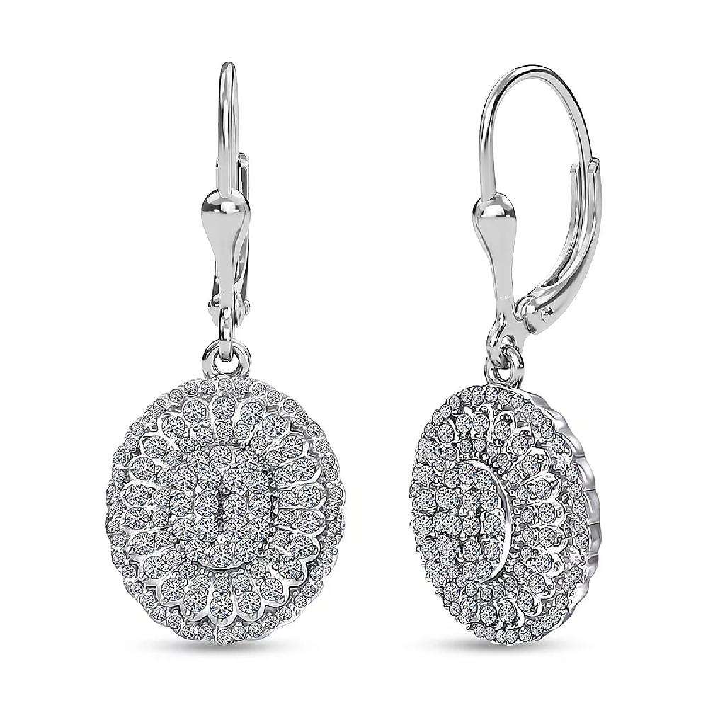 shop lc Luxuriant Lab Grown Diamond Earrings in Rhodium Over Sterling Silver 1.00 ctw