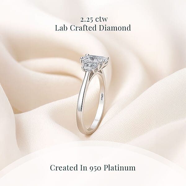 Shop Lc Luxuriant Lab Grown Diamond EF-VS 2.25 Ctw Ring In 950 Platinum 5.10 Grams