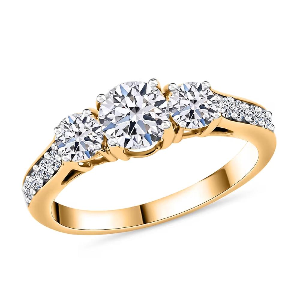 shop lc Luxuriant Lab Grown Diamond F-G VS Ring in Vermeil Yellow Gold Over Sterling Silver 1.50 ctw