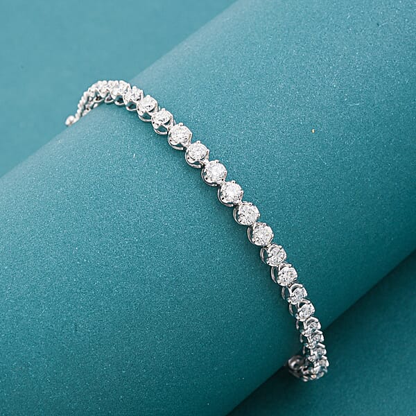 Shop Lc Luxuriant Lab Grown Diamond F VS 3.00 Ctw Bracelet In 10K White Gold (7.00 In) 4 Grams