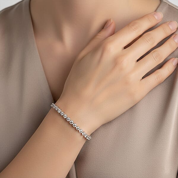 Shop Lc Luxuriant Lab Grown Diamond F VS 3.00 Ctw Bracelet In 10K White Gold (7.00 In) 4 Grams