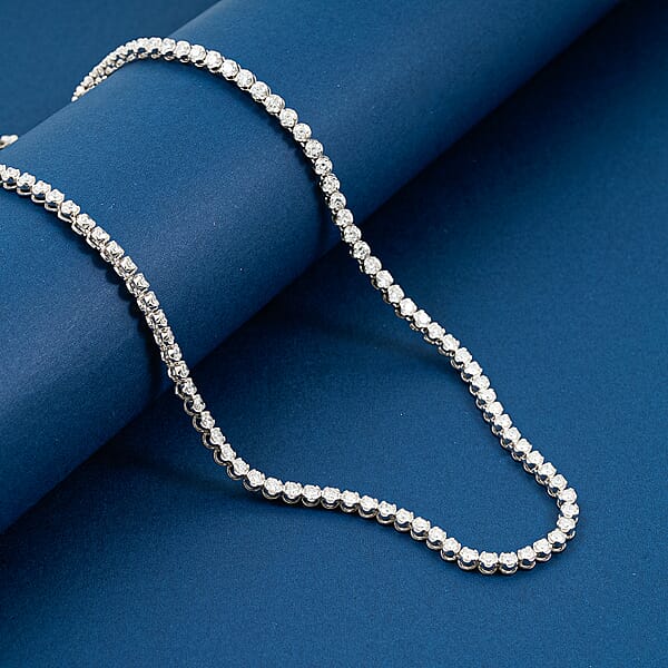 Shop Lc Luxuriant Lab Grown Diamond F VS1 10.35 Ctw Necklace In Sterling Silver 18 Inches