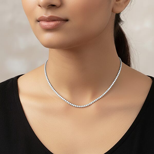 Shop Lc Luxuriant Lab Grown Diamond F VS1 10.35 Ctw Necklace In Sterling Silver 18 Inches