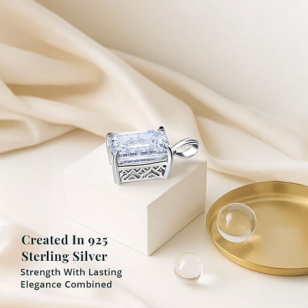 Shop Lc Luxuriant Lab Grown Diamond F VS2 10.00 Ctw Pendant Without Chain In Rhodium Over Sterling Silver