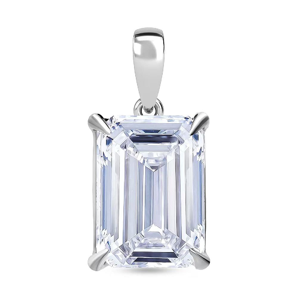 shop lc Luxuriant Lab Grown Diamond F VS2 10.00 ctw Pendant without Chain in Rhodium Over Sterling Silver