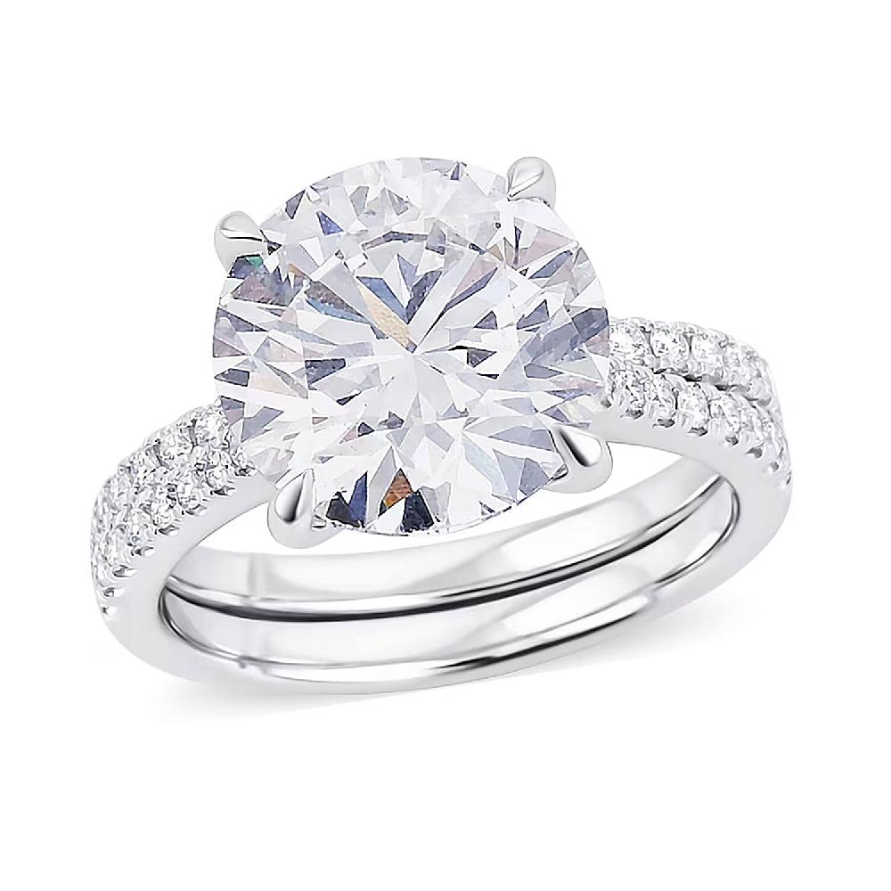 shop lc Luxuriant Lab Grown Diamond F VS2 5.54 ctw Ring in 14K White Gold 5.50 Grams