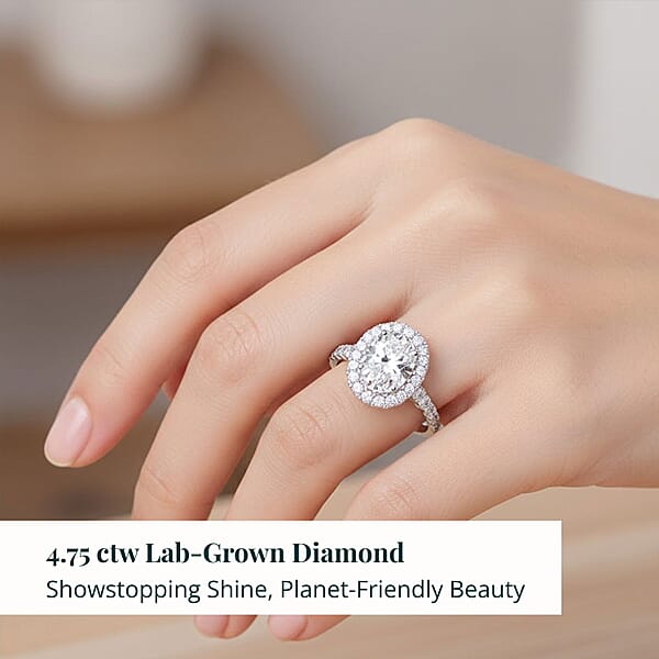 Shop Lc Luxuriant Lab Grown Diamond (F - VS2) Ring In 14K White Gold 4.75 Ctw