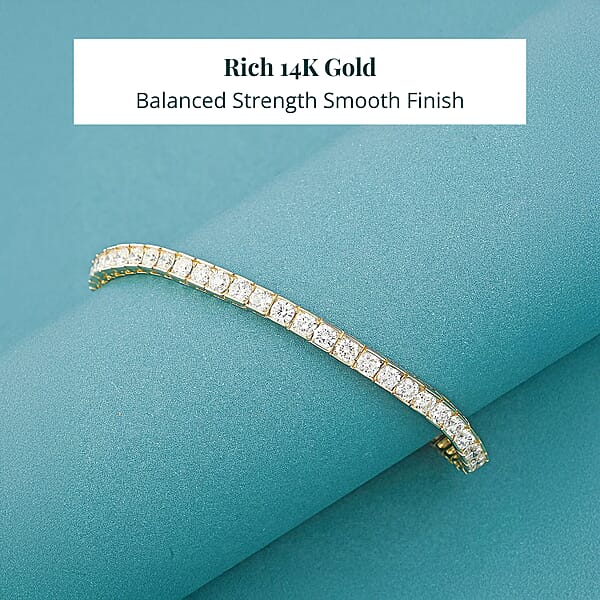 Shop Lc Luxuriant Lab Grown Diamond F VVS2 8.00 Ctw Bracelet In 14K Yellow Gold (7.25 In) 12.35 Grams