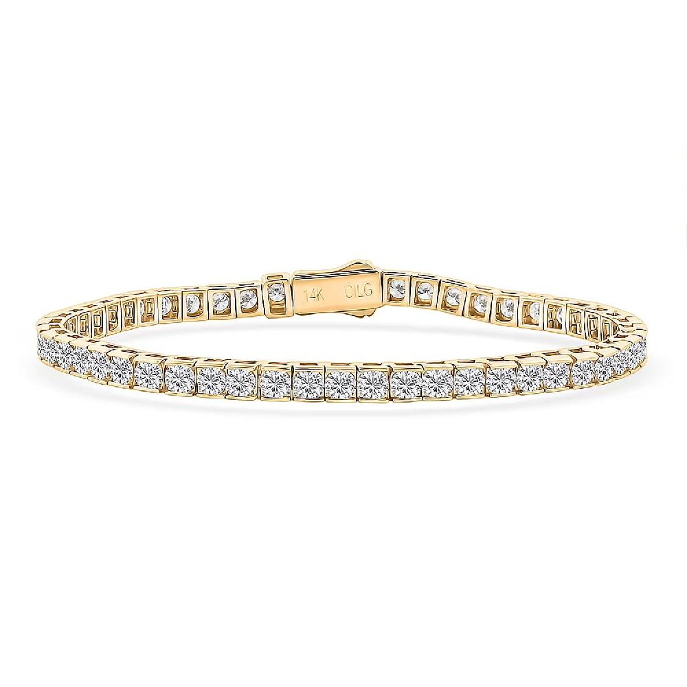 shop lc Luxuriant Lab Grown Diamond F VVS2 8.00 ctw Bracelet in 14K Yellow Gold (7.25 In) 12.35 Grams