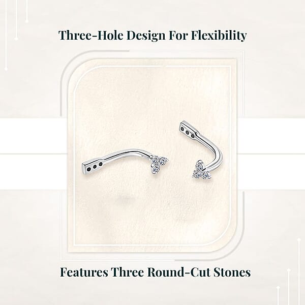 Shop Lc Luxuriant Lab Grown Diamond G-H SI 0.20 Ctw Earrings Jacket In Rhodium Over Sterling Silver