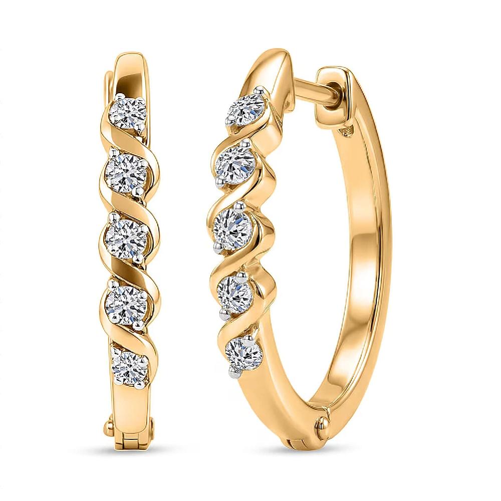 shop lc Luxuriant Lab Grown Diamond G-H SI 0.25 ctw Earrings in 18K Yellow Gold Plated Sterling Silver