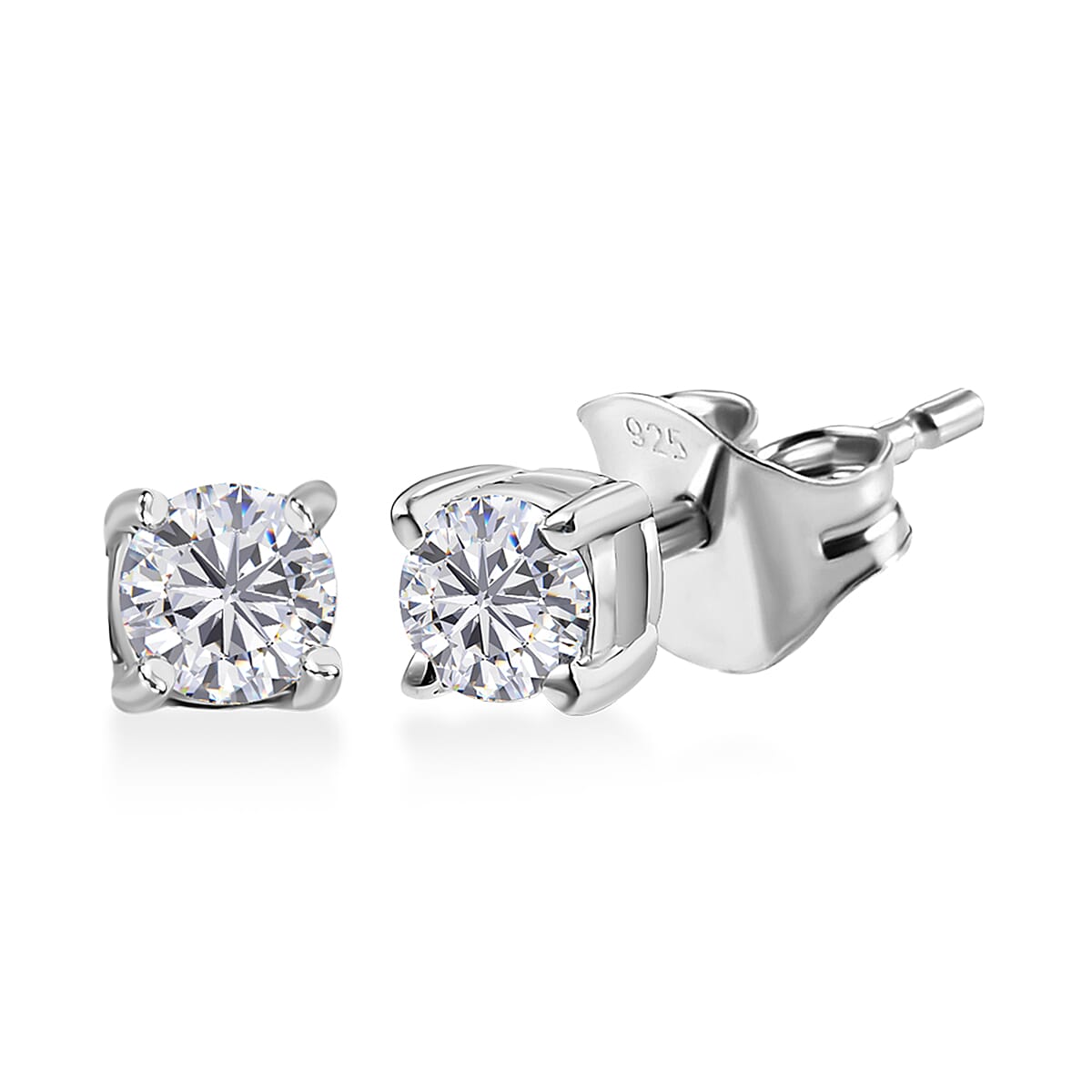 shop lc Luxuriant Lab Grown Diamond G-H SI 0.25 ctw Earrings in Rhodium Over Sterling Silver