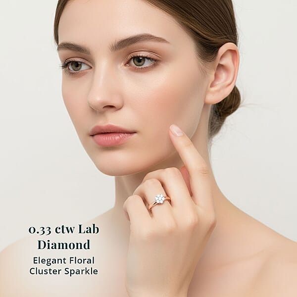 Shop Lc Luxuriant Lab Grown Diamond G-H SI 0.33 Ctw Ring In 18K Vermeil Rose Gold Over Sterling Silver