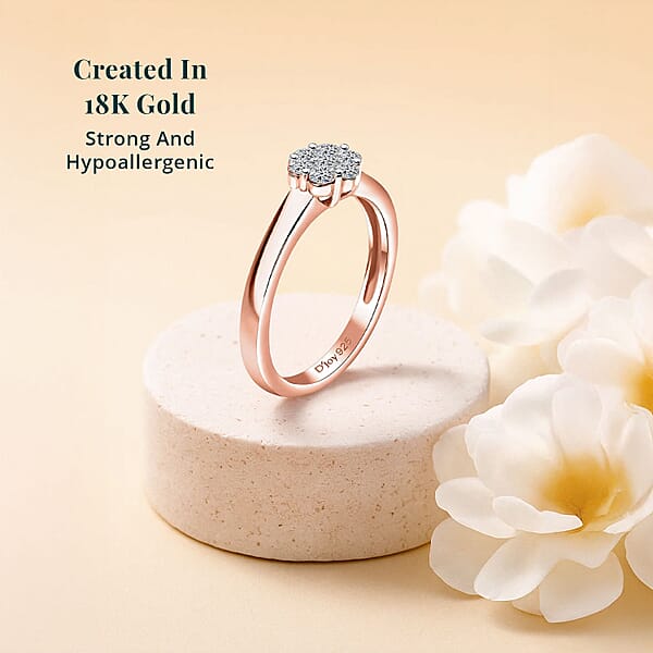 Shop Lc Luxuriant Lab Grown Diamond G-H SI 0.33 Ctw Ring In 18K Vermeil Rose Gold Over Sterling Silver