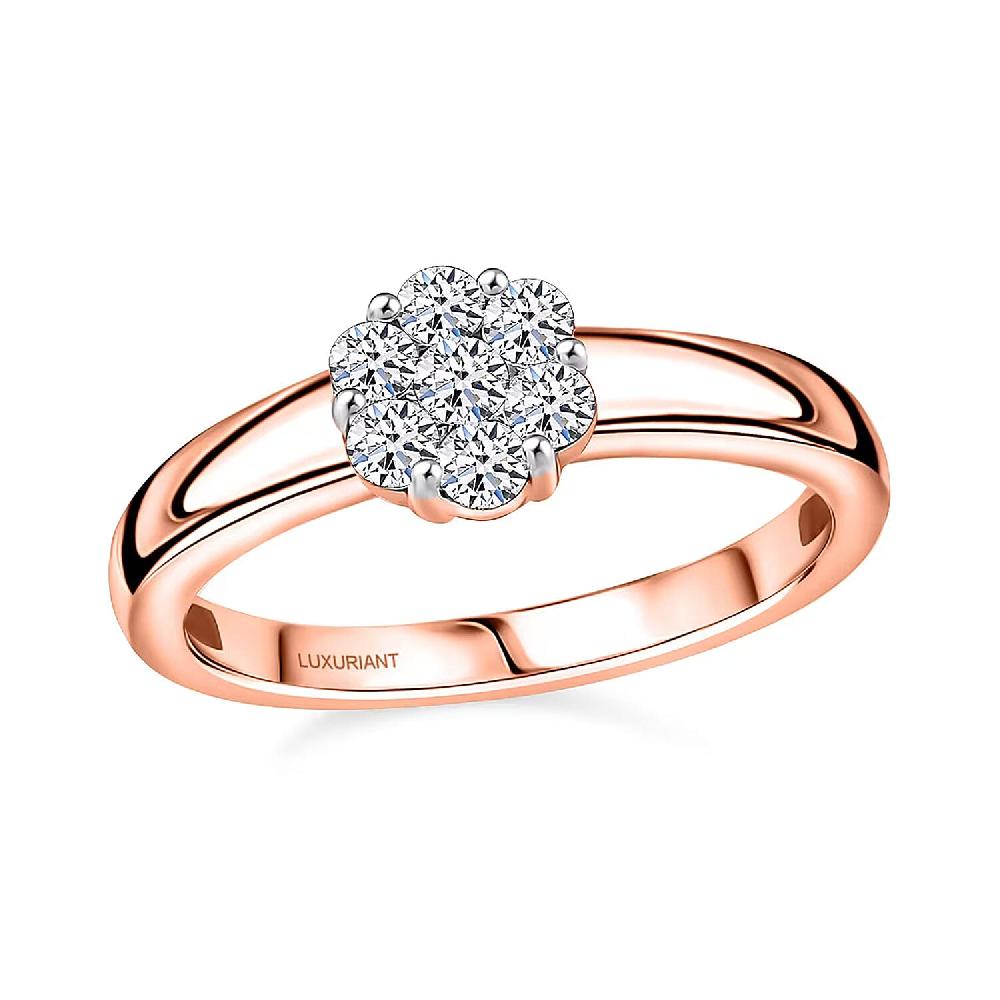 shop lc Luxuriant Lab Grown Diamond G-H SI 0.33 ctw Ring in 18K Vermeil Rose Gold Over Sterling Silver