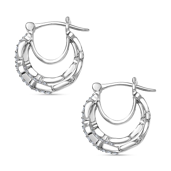 Shop Lc Luxuriant Lab Grown Diamond G-H SI 0.35 Ctw Earrings In Rhodium Over Sterling Silver