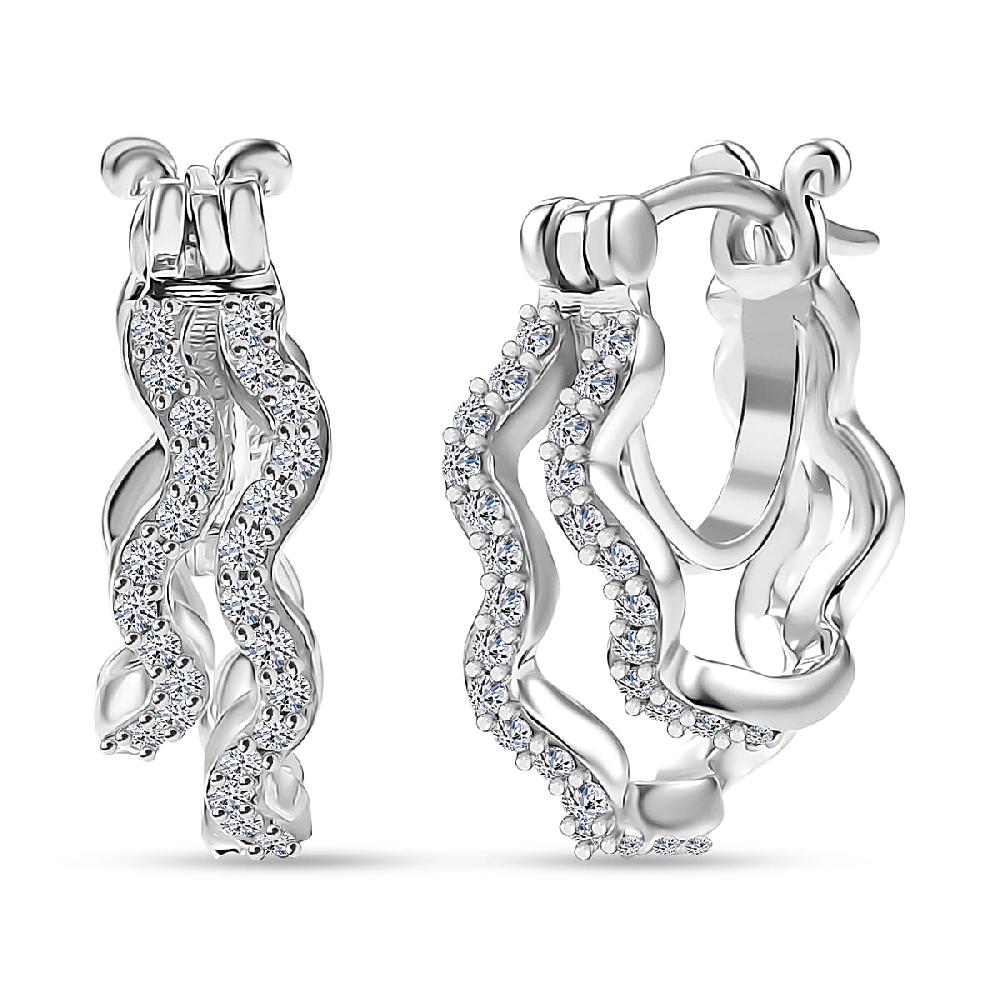 shop lc Luxuriant Lab Grown Diamond G-H SI 0.35 ctw Earrings in Rhodium Over Sterling Silver