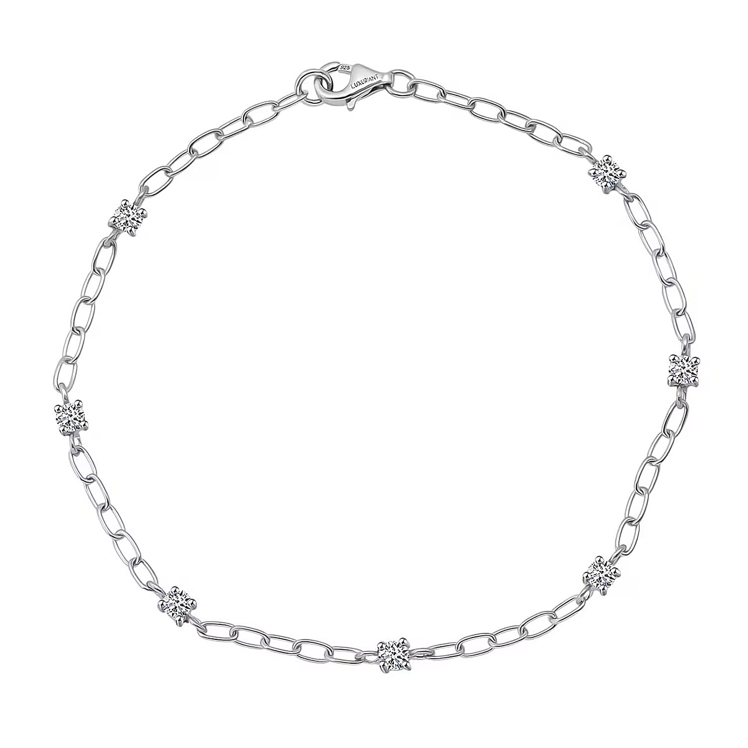 shop lc Luxuriant Lab Grown Diamond G-H SI 0.50 ctw Bracelet in Rhodium Over Sterling Silver (6.50 In)