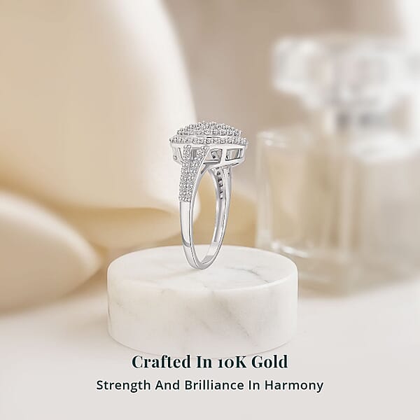 Shop Lc Luxuriant Lab Grown Diamond G-H SI 1.00 Ctw Cocktail Ring In 10K White Gold