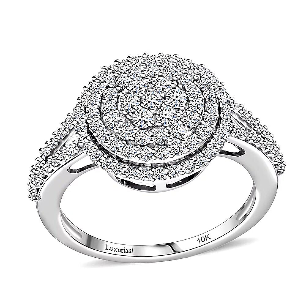 shop lc Luxuriant Lab Grown Diamond G-H SI 1.00 ctw Cocktail Ring in 10K White Gold