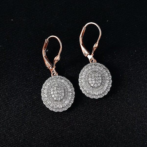 Shop Lc Luxuriant Lab Grown Diamond G-H SI 1.00 Ctw Earrings In 18K Vermeil Rose Gold Over Sterling Silver