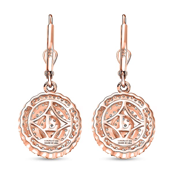 Shop Lc Luxuriant Lab Grown Diamond G-H SI 1.00 Ctw Earrings In 18K Vermeil Rose Gold Over Sterling Silver