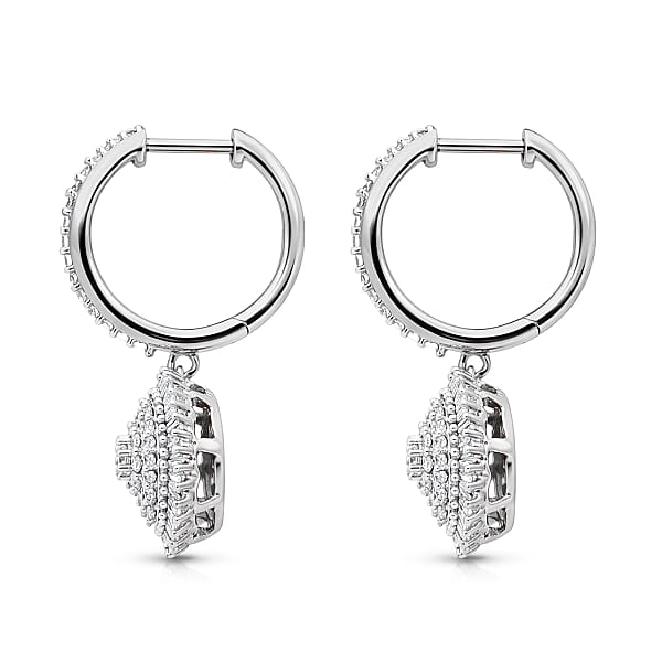 Shop Lc Luxuriant Lab Grown Diamond G-H SI 1.00 Ctw Earrings In Rhodium Over Sterling Silver