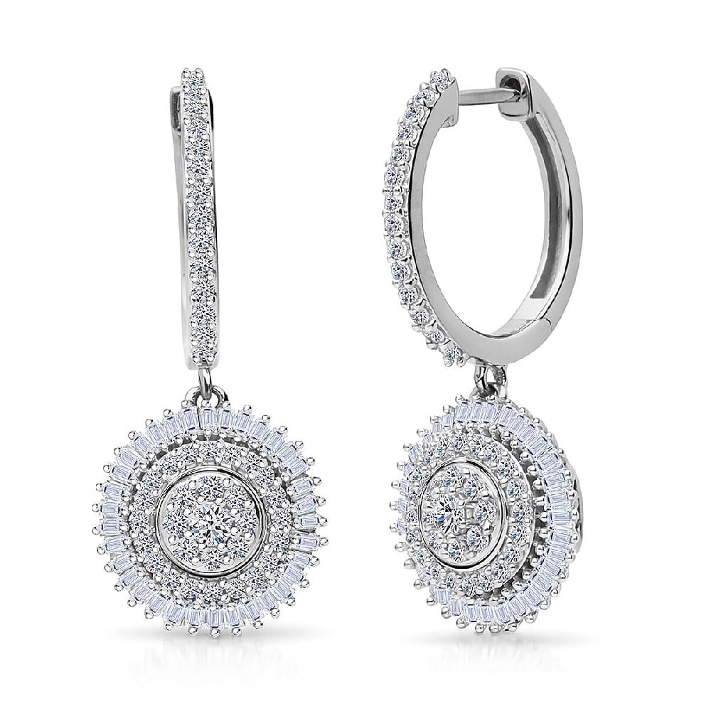 shop lc Luxuriant Lab Grown Diamond G-H SI 1.00 ctw Earrings in Rhodium Over Sterling Silver