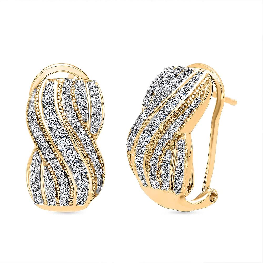shop lc Luxuriant Lab Grown Diamond G-H SI 1.00 ctw Earrings in 18K Vermeil Yellow Gold Over Sterling Silver