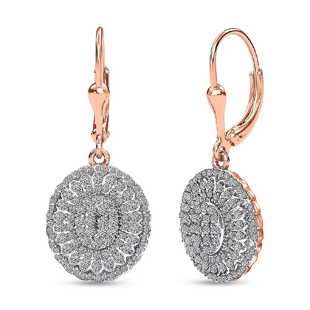 shop lc Luxuriant Lab Grown Diamond G-H SI 1.00 ctw Earrings in 18K Vermeil Rose Gold Over Sterling Silver