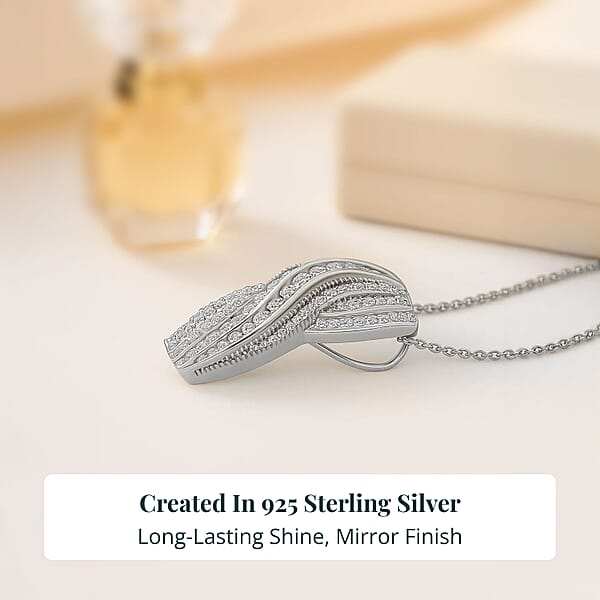 Shop Lc Luxuriant Lab Grown Diamond G-H SI 1.00 Ctw Pendant Necklace In Rhodium Over Sterling Silver 20 Inches