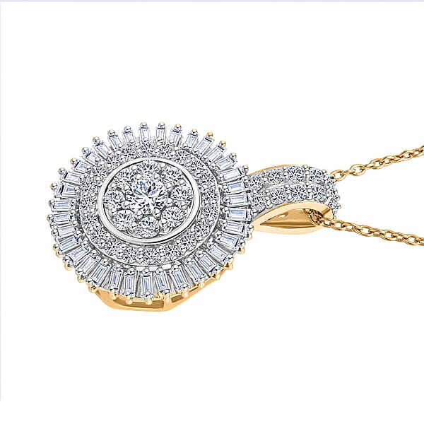 Shop Lc Luxuriant Lab Grown Diamond G-H SI 1.00 Ctw Pendant Necklace In 18K Vermeil Yellow Gold Over Sterling Silver 20 Inches