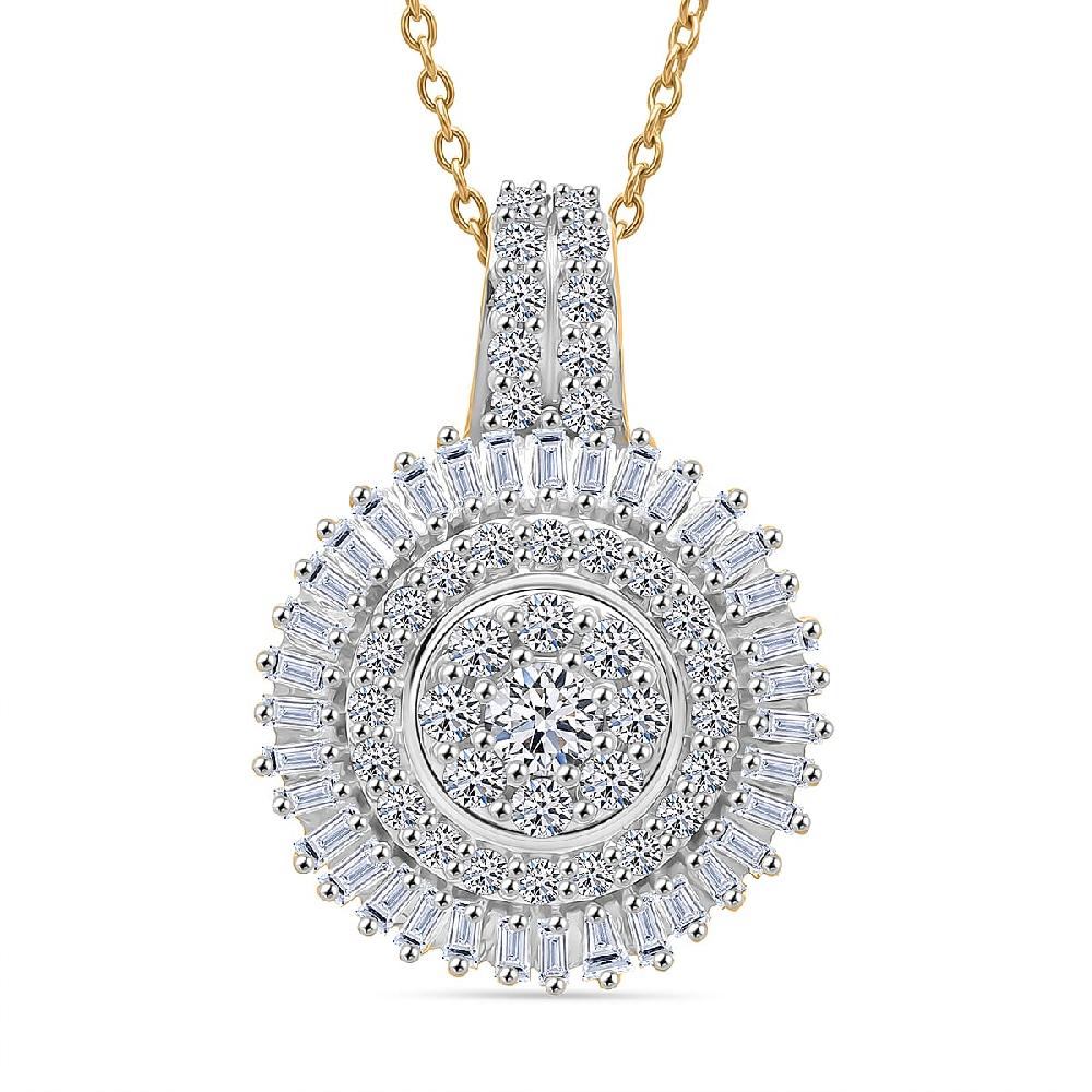 shop lc Luxuriant Lab Grown Diamond G-H SI 1.00 ctw Pendant Necklace in 18K Vermeil Yellow Gold Over Sterling Silver 20 Inches