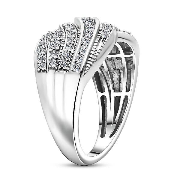 Shop Lc Luxuriant Lab Grown Diamond G-H SI 1.00 Ctw Ring In Rhodium Over Sterling Silver