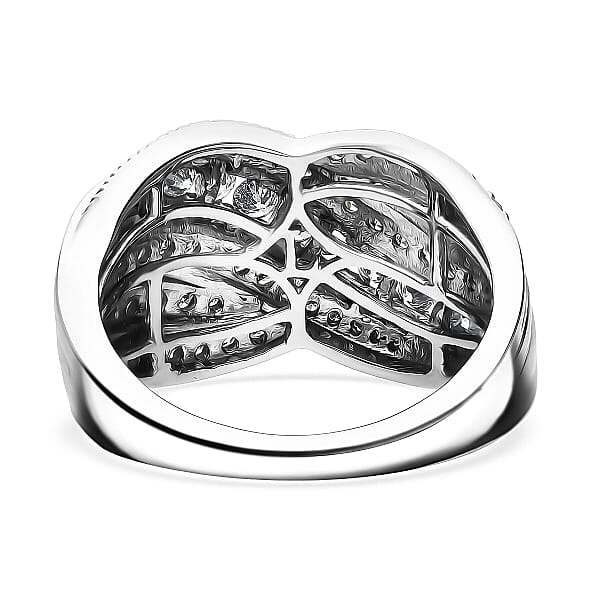 Shop Lc Luxuriant Lab Grown Diamond G-H SI 1.00 Ctw Ring In Rhodium Over Sterling Silver