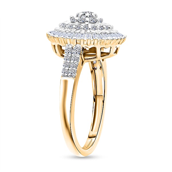 Shop Lc Luxuriant Lab Grown Diamond G-H SI 1.00 Ctw Ring In 18K Vermeil Yellow Gold Over Sterling Silver