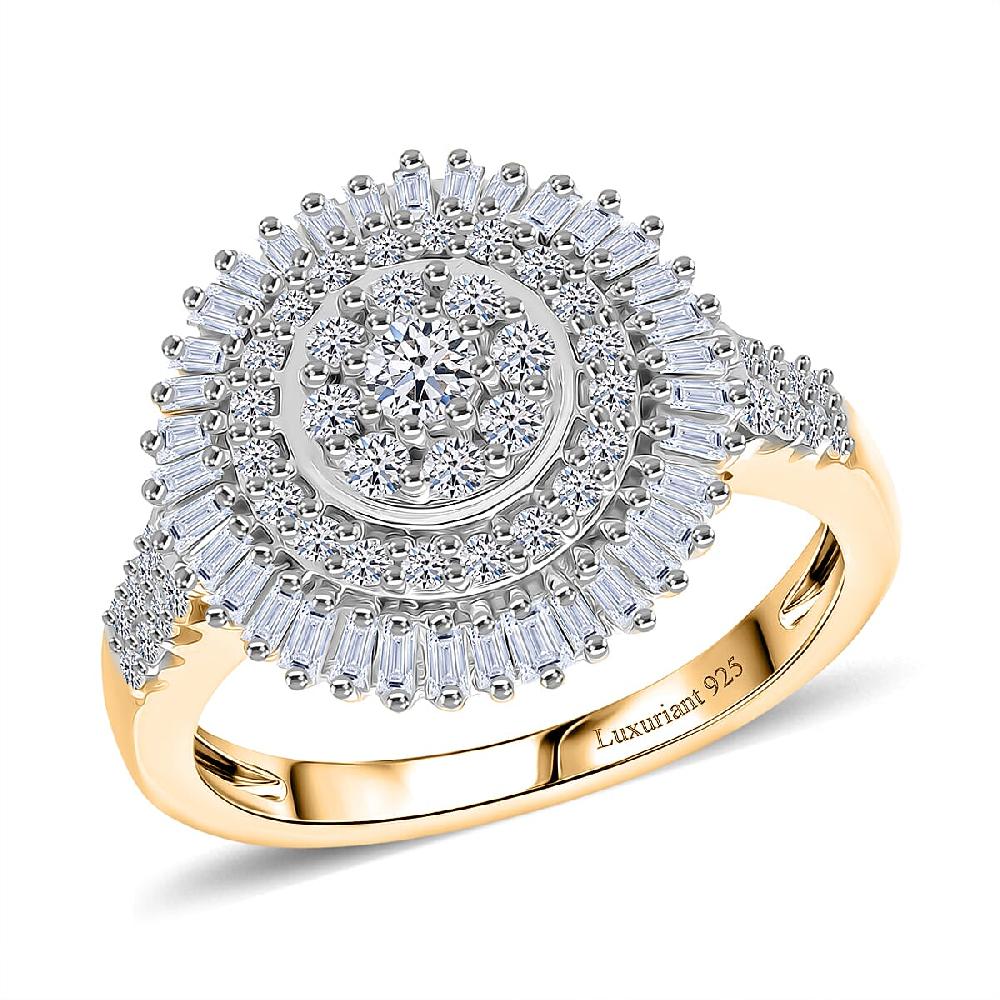shop lc Luxuriant Lab Grown Diamond G-H SI 1.00 ctw Ring in 18K Vermeil Yellow Gold Over Sterling Silver