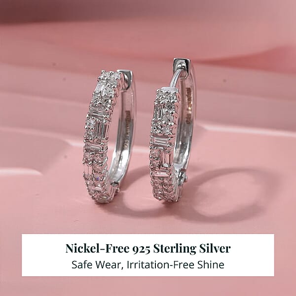 Shop Lc Luxuriant Lab Grown Diamond G-H SI 1.25 Ctw Art Deco Earrings In Rhodium Over Sterling Silver