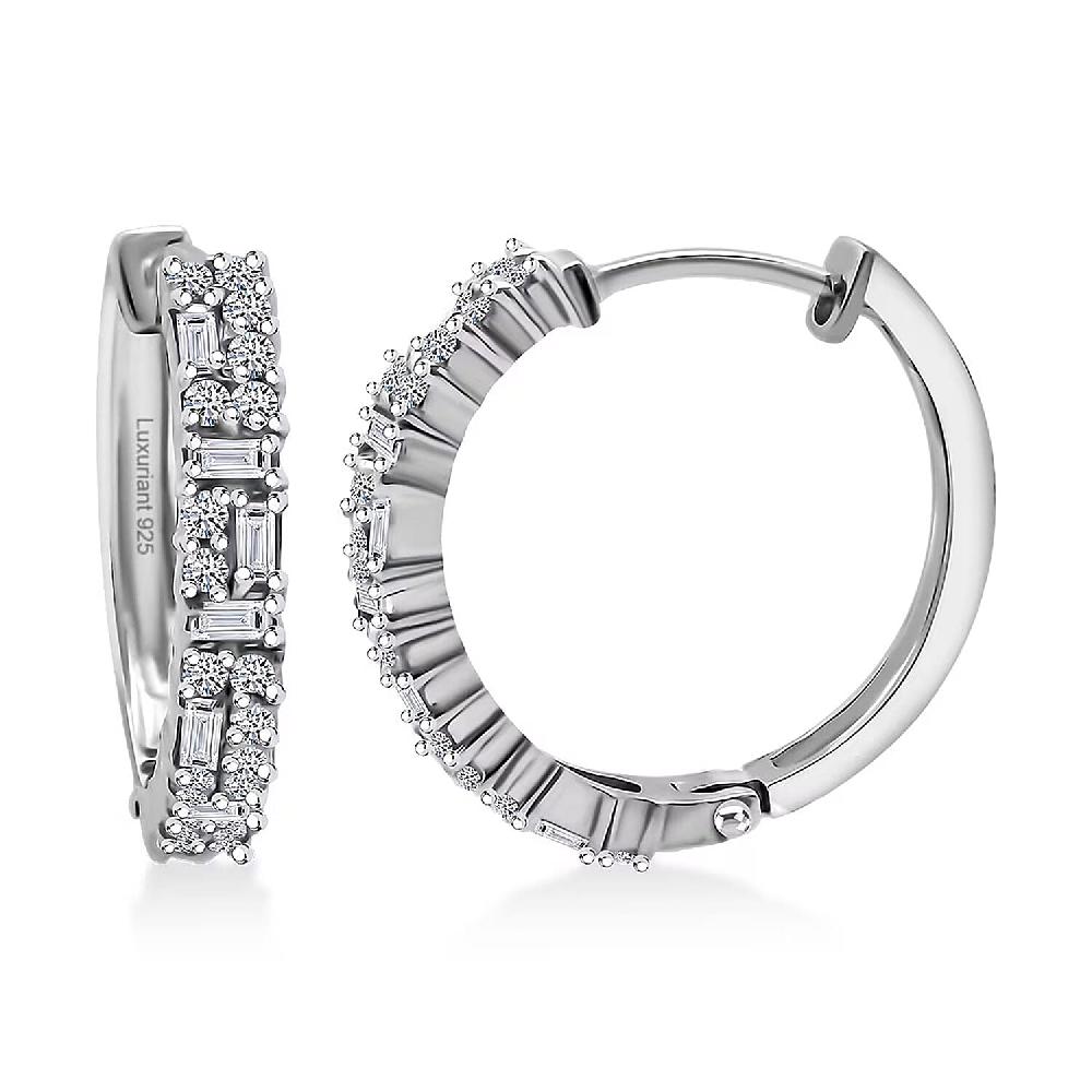 shop lc Luxuriant Lab Grown Diamond G-H SI 1.25 ctw Art Deco Earrings in Rhodium Over Sterling Silver