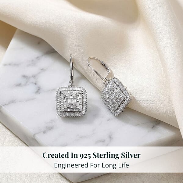 Shop Lc Luxuriant Lab Grown Diamond G-H SI 1.50 Ctw Earrings In Rhodium Over Sterling Silver